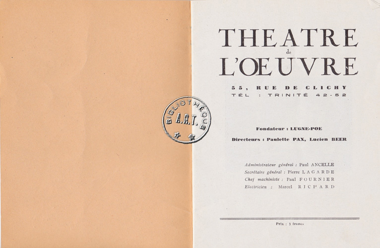 Les programmes de Théatre de l\