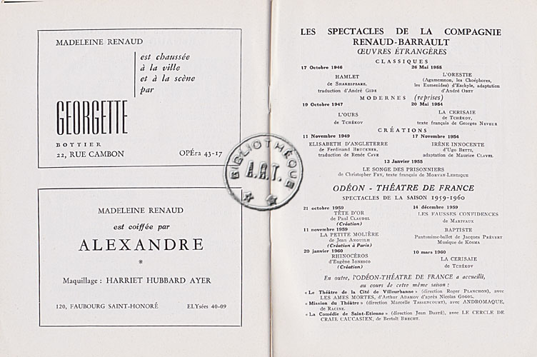 Les programmes de Théatre de l\