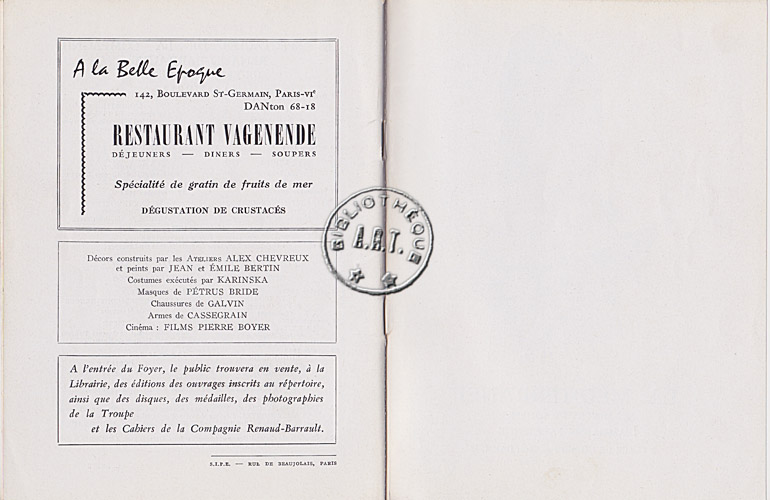 Les programmes de Théatre de l\