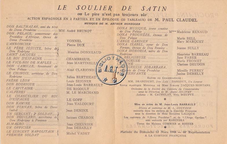 Les programmes de Théatre de l\