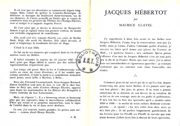 Les programmes de Théatre de l\