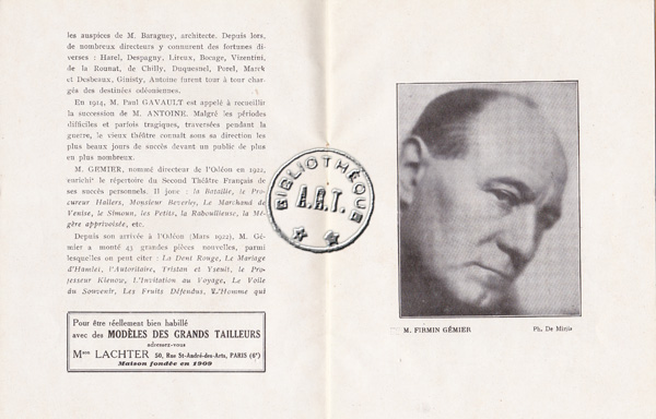 Les programmes de Théatre de l\