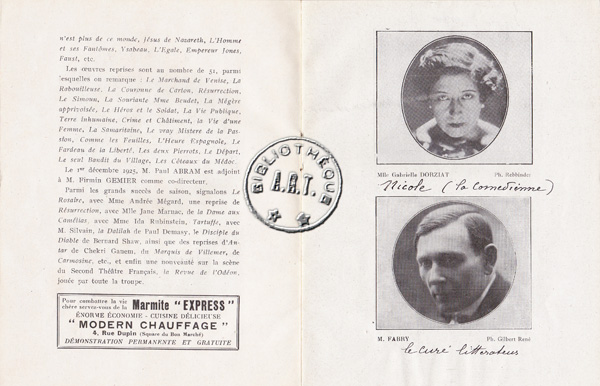 Les programmes de Théatre de l\