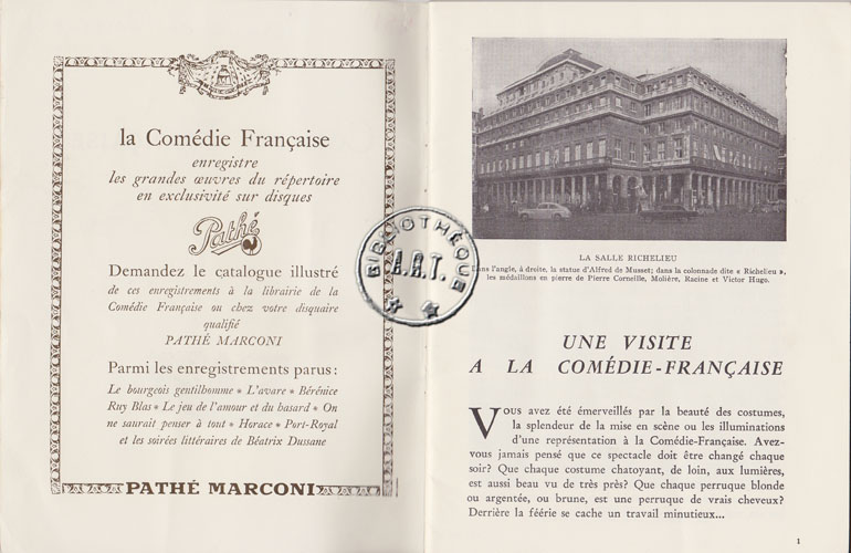Les programmes de Théatre de l\