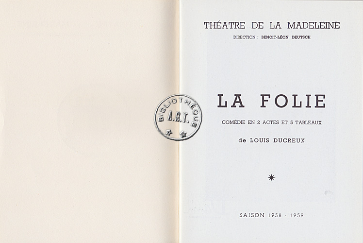 Les programmes de Théatre de l\