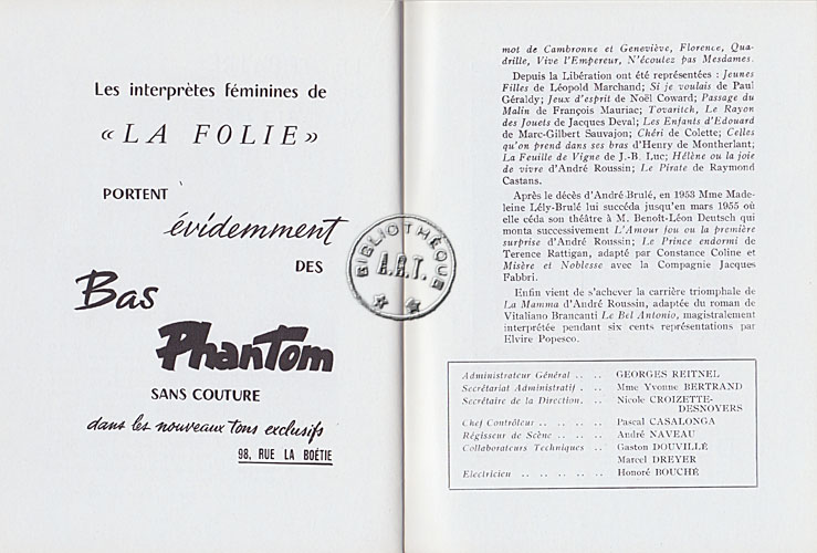 Les programmes de TThéatre de l\