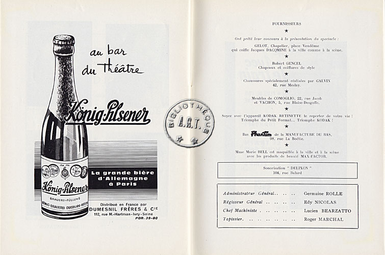 Les programmes de Théatre de l\