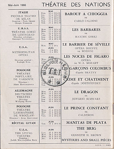 Les programmes de Théatre de l\