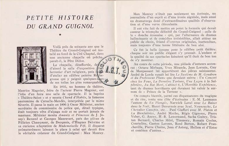 Les programmes de Théatre de l\