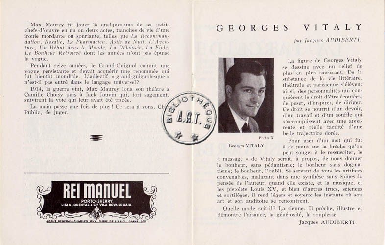Les programmes de Théatre de l\