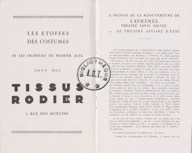 Les programmes de Théatre de l\