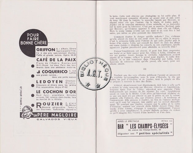 Les programmes de TThéatre de l\