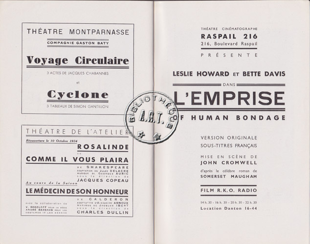 Les programmes de Théatre de l\
