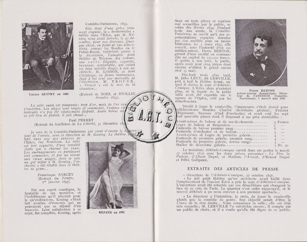 Les programmes de Théatre de l\