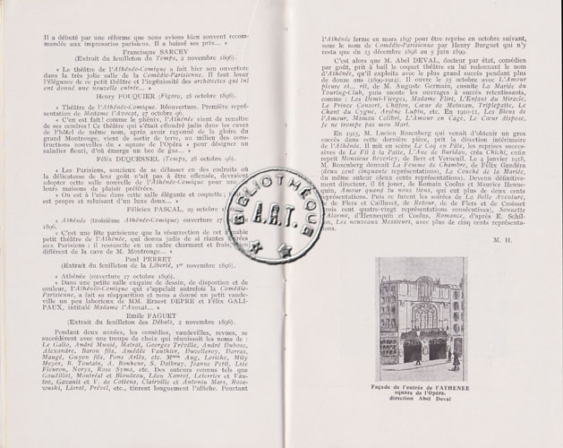 Les programmes de Théatre de l\