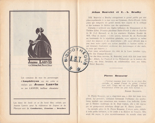 Les programmes de Théatre de l\
