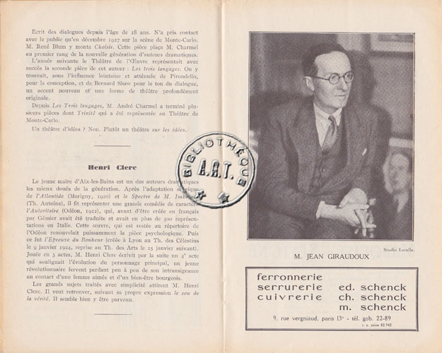 Les programmes de Théatre de l\