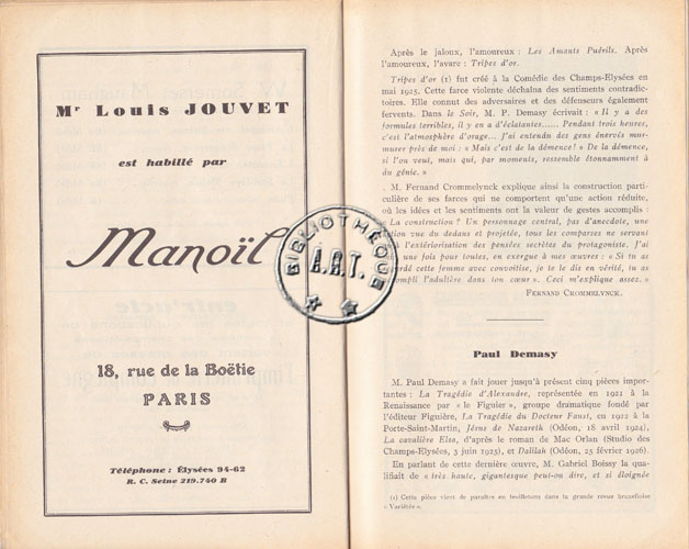 Les programmes de Théatre de l\