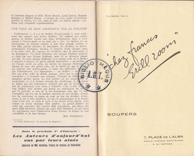 Les programmes de Théatre de l\