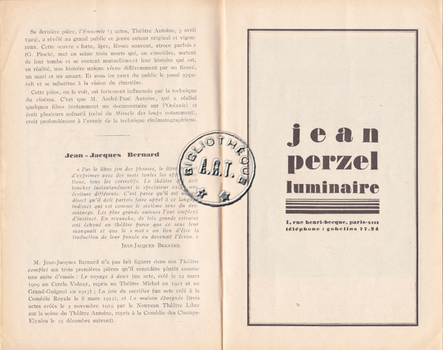 Les programmes de Théatre de l\