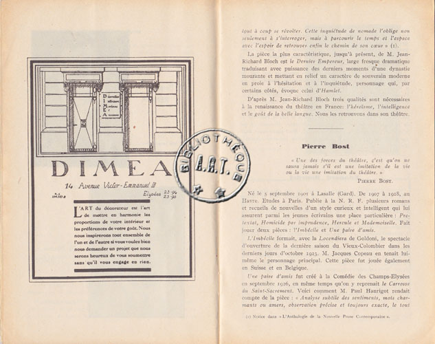 Les programmes de Théatre de l\