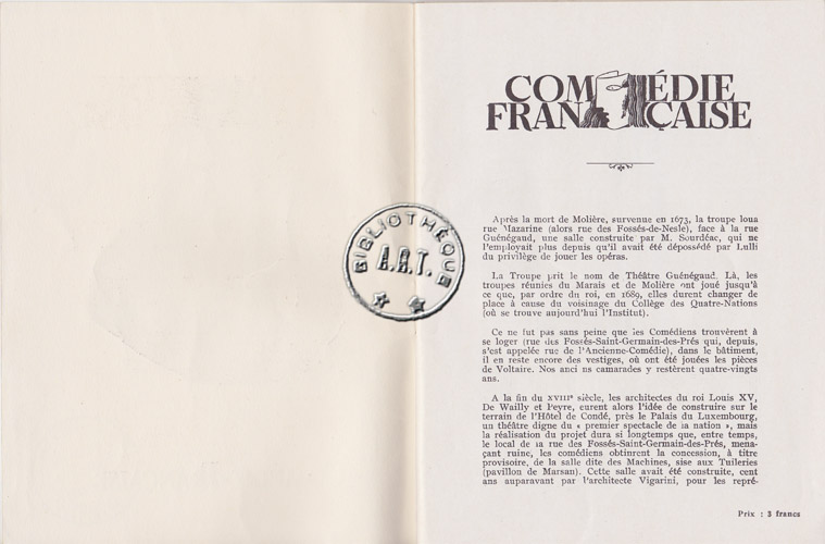 Les programmes de Théatre de l\
