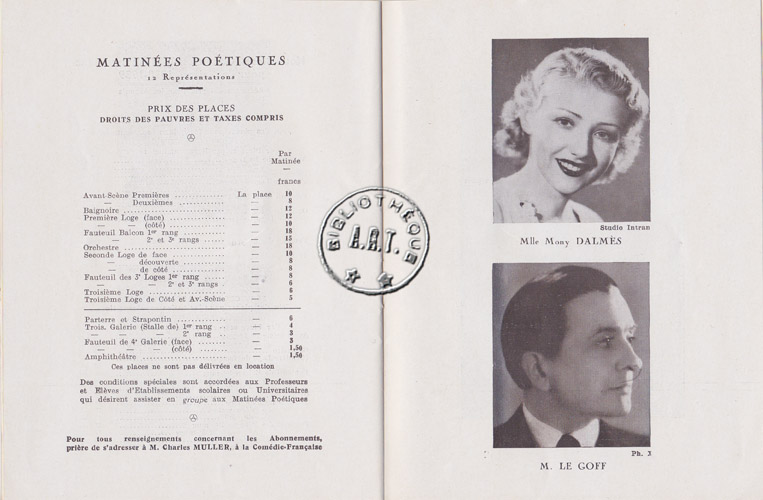 Les programmes de TThéatre de l\