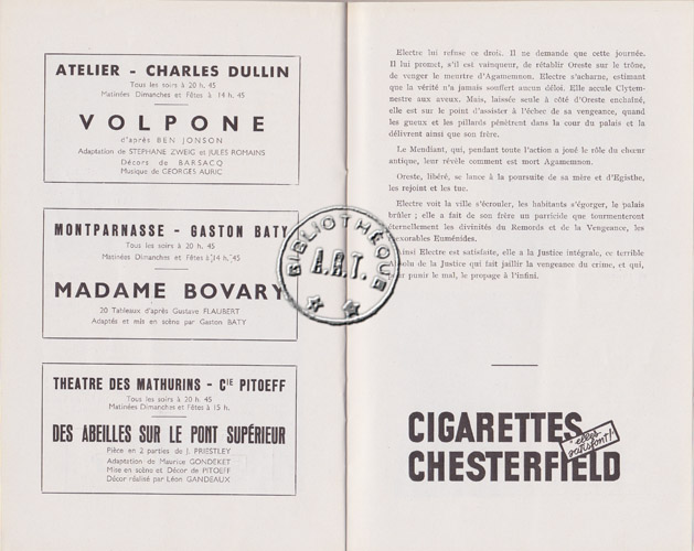 Les programmes de Théatre de l\