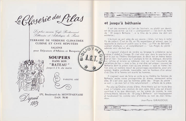 Les programmes de Théatre de l\