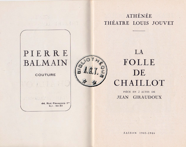 Les programmes de Théatre de l\