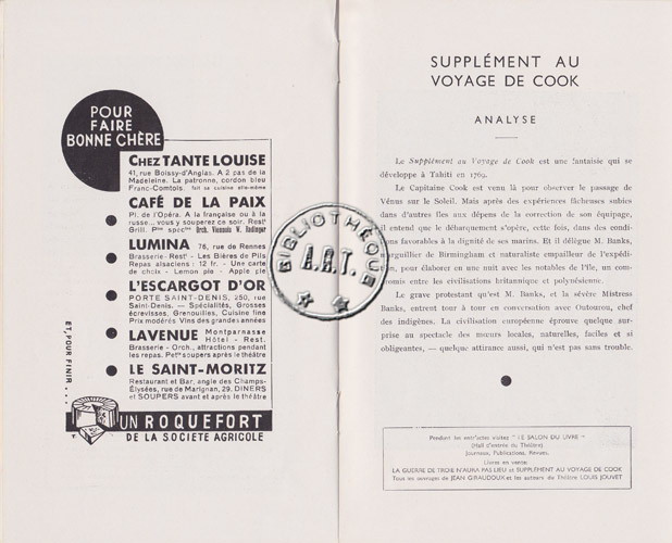 Les programmes de Théatre de l\
