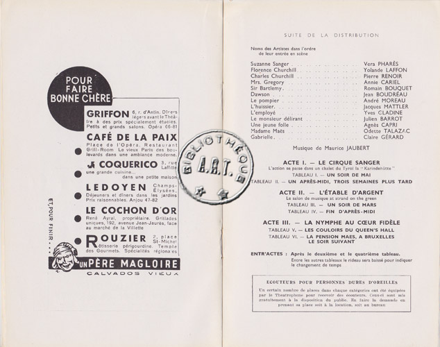 Les programmes de Théatre de l\