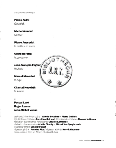 Les programmes de Théatre de l\