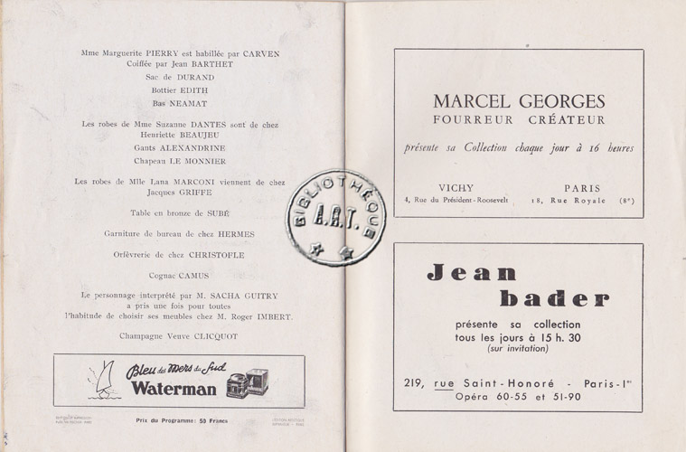 Les programmes de Théatre de l\