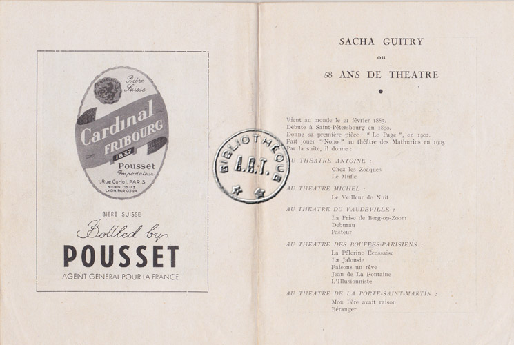 Les programmes de Théatre de l\