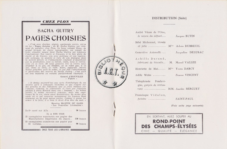 Les programmes de Théatre de l\