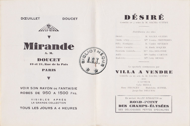 Les programmes de Théatre de l\