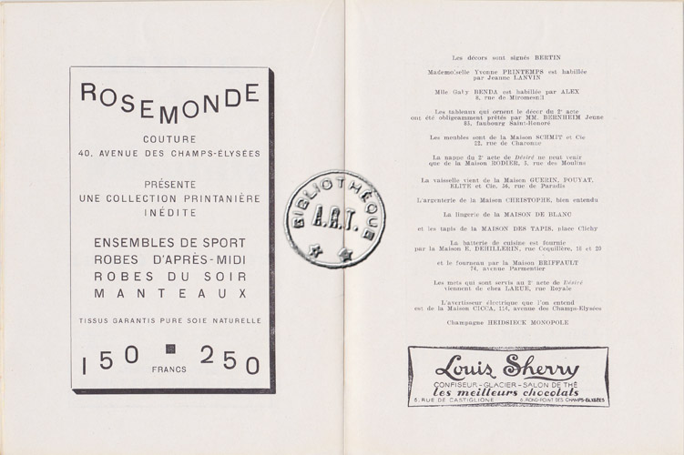 Les programmes de Théatre de l\