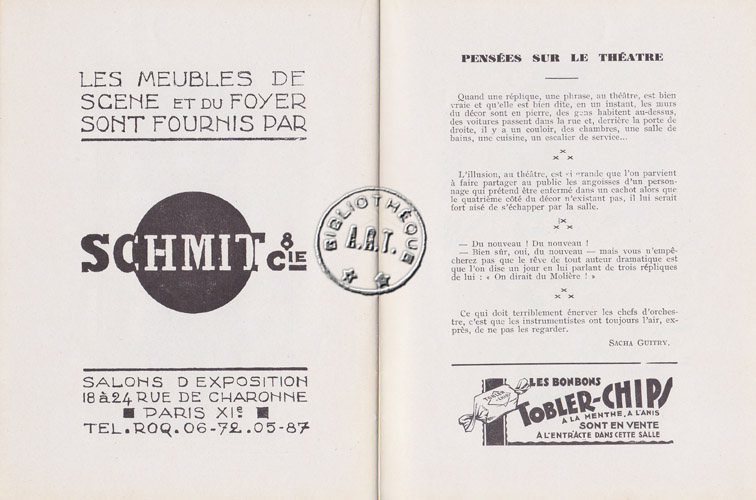 Les programmes de Théatre de l\