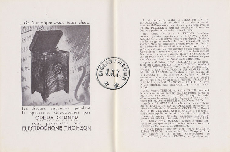 Les programmes de Théatre de l\