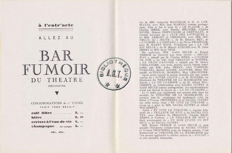 Les programmes de Théatre de l\