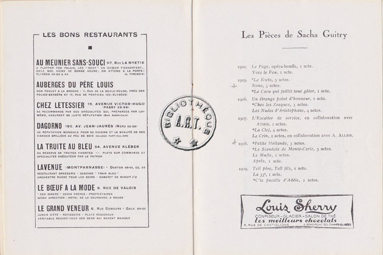 Les programmes de Théatre de l\