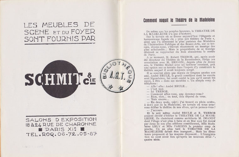 Les programmes de Théatre de l\