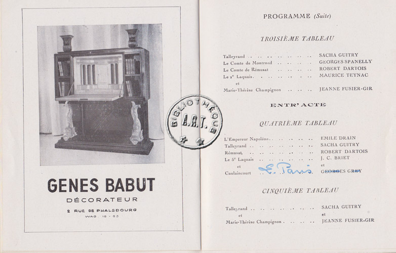 Les programmes de Théatre de l\