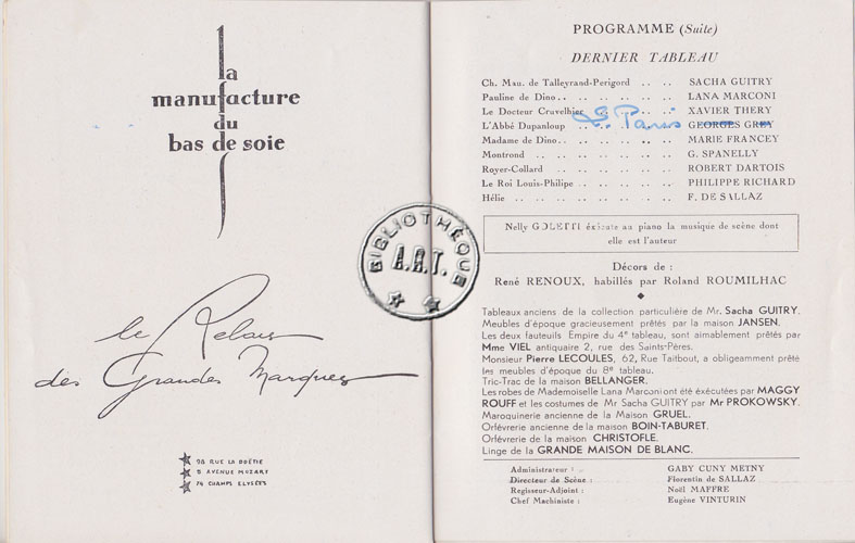 Les programmes de Théatre de l\
