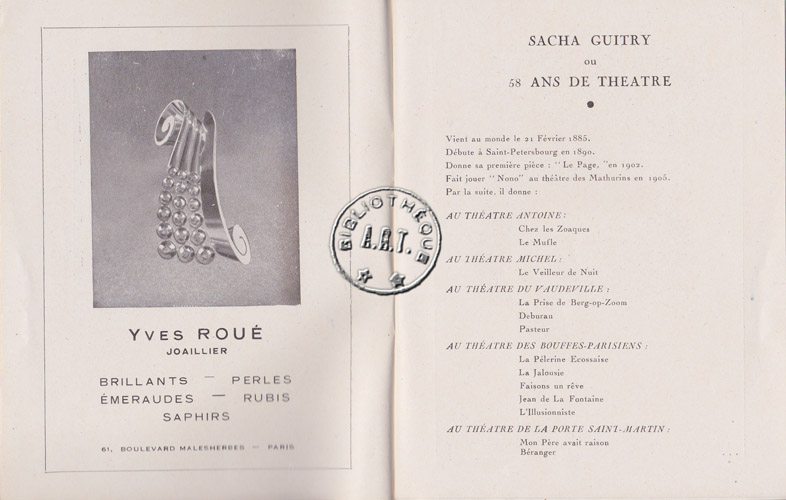 Les programmes de Théatre de l\