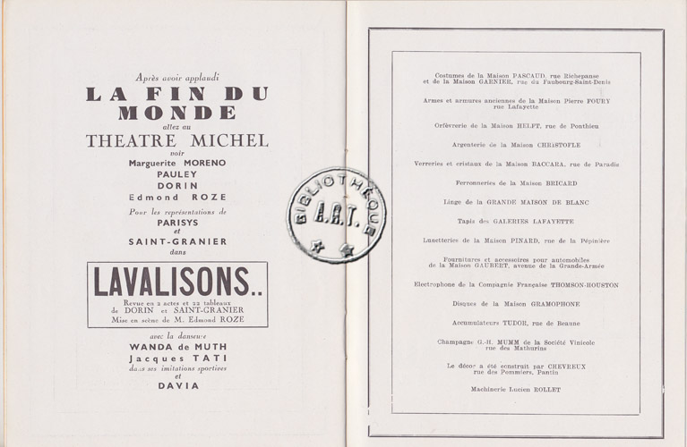 Les programmes de Théatre de l\