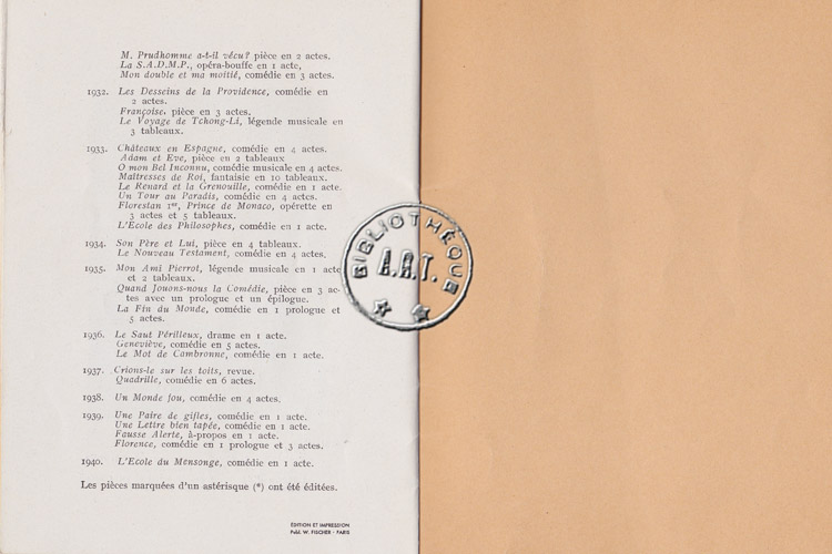 Les programmes de Théatre de l\