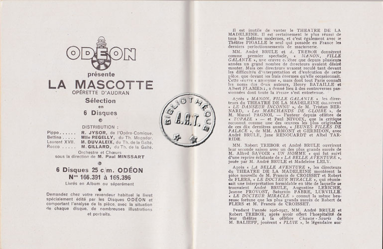 Les programmes de Théatre de l\
