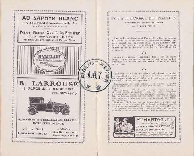 Les programmes de Théatre de l\